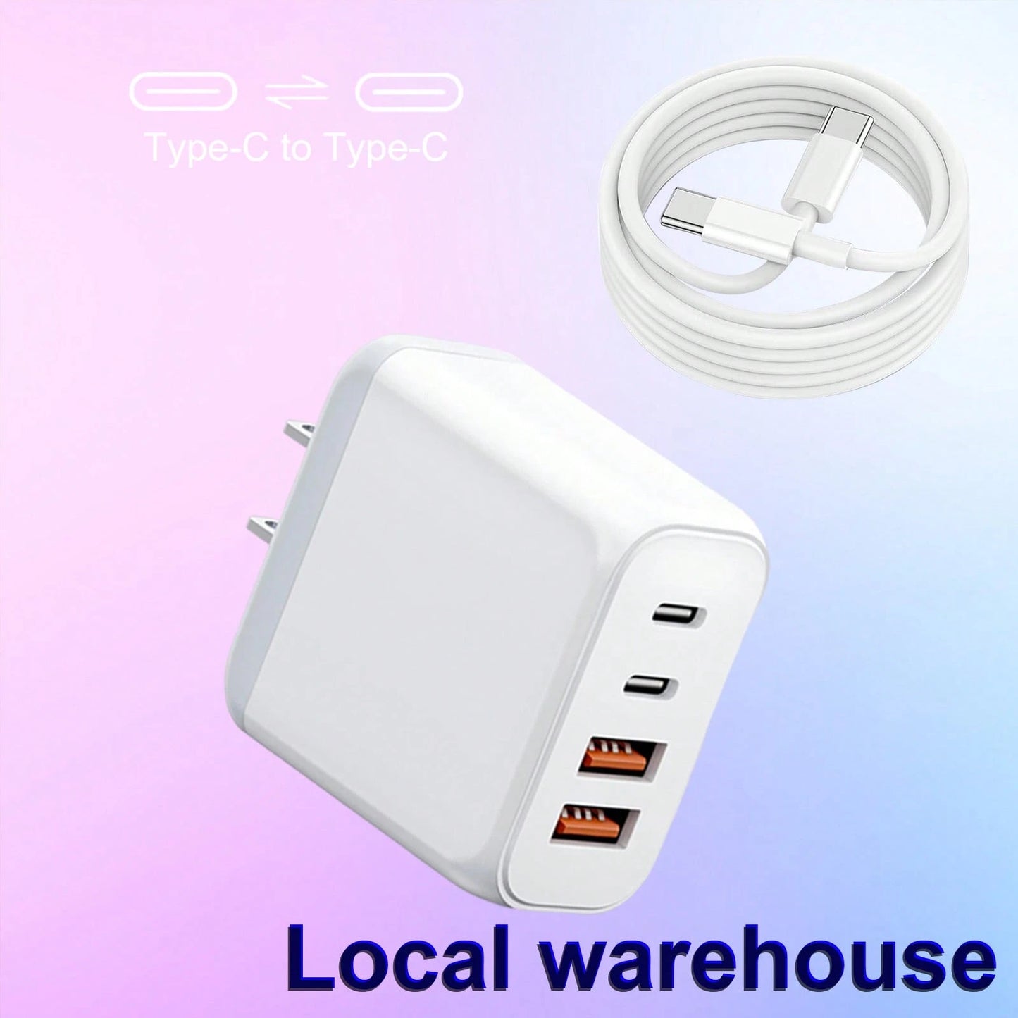 4-Port USB-C Fast Charging Wall Charger, PD Power Adapter, Compatible With I Phone 16/15/14/13 Pro Max Nan