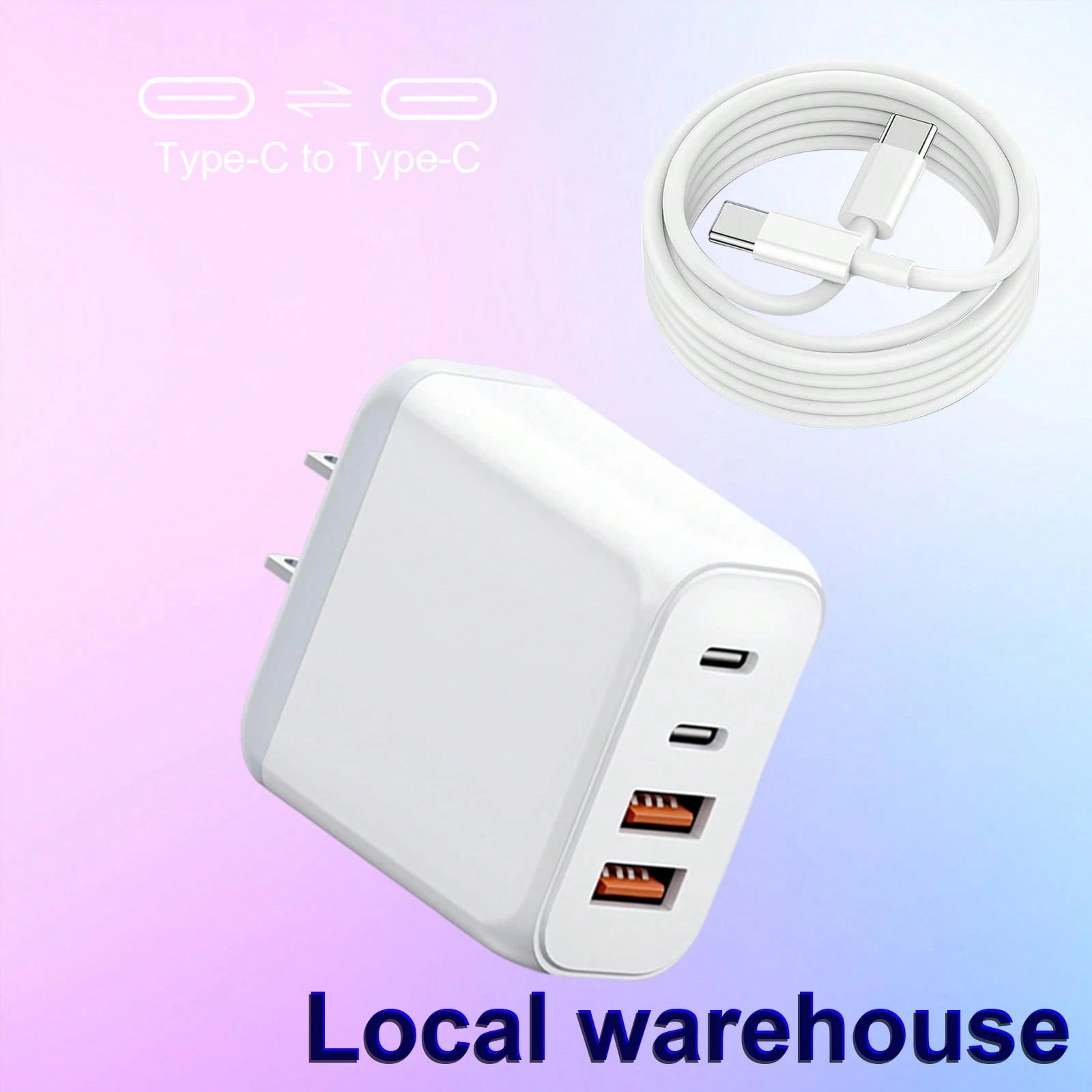 4-Port USB-C Fast Charging Wall Charger, PD Power Adapter, Compatible With I Phone 16/15/14/13 Pro Max Nan