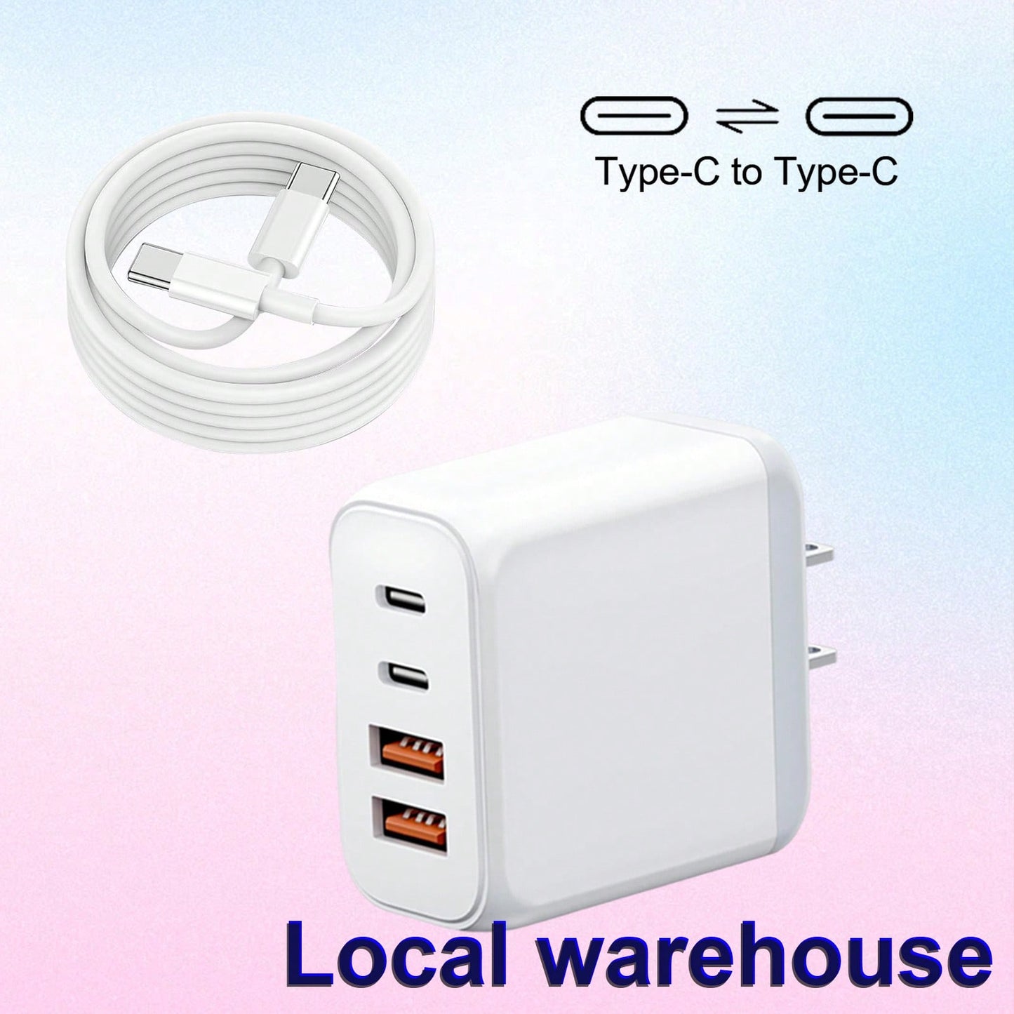 4-Port USB-C Fast Charging Wall Charger, PD Power Adapter, Compatible With I Phone 16/15/14/13 Pro Max Nan