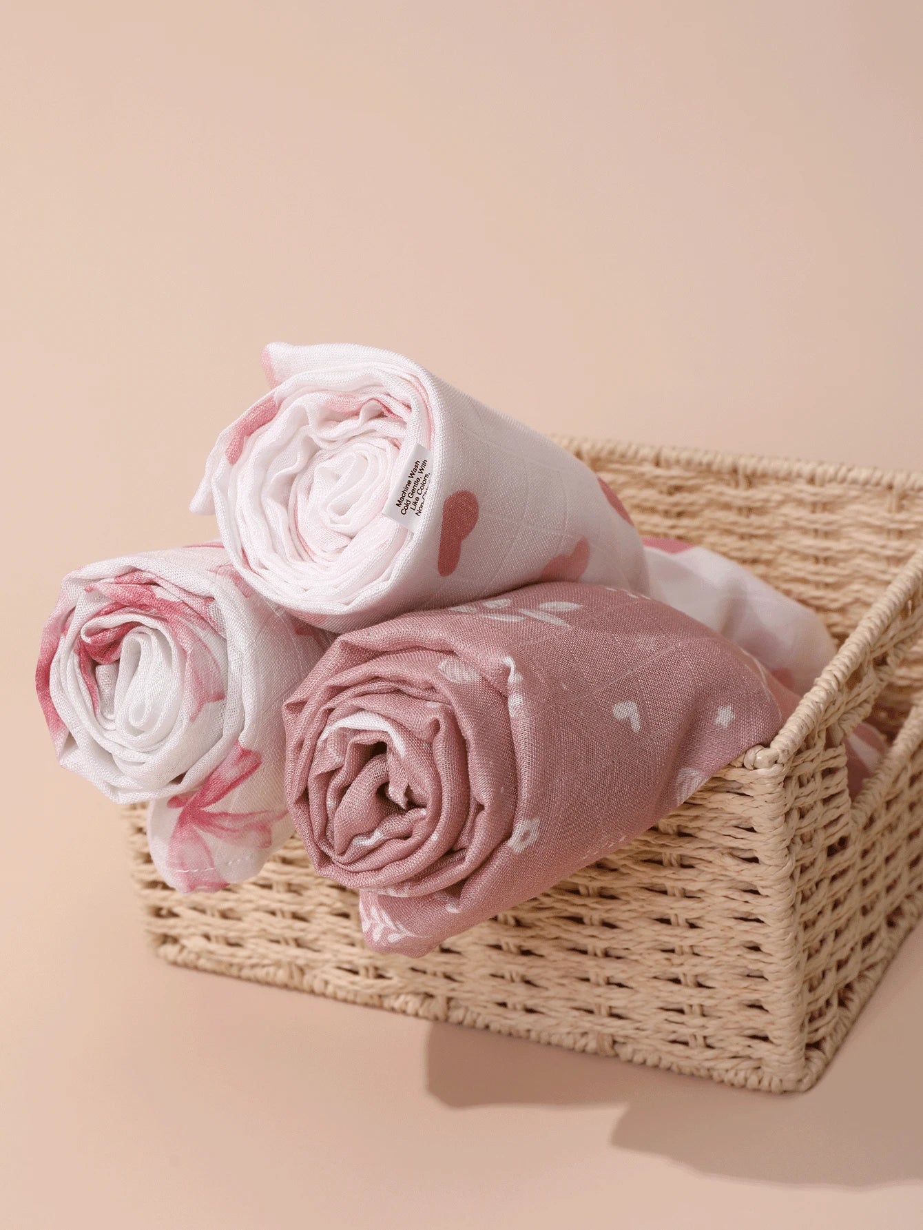 4-Season Thin Gauze Bamboo Fiber Baby Swaddle Blanket 3-Piece Set 100*100cm, Soft And Comfortable, With Oeko Certification