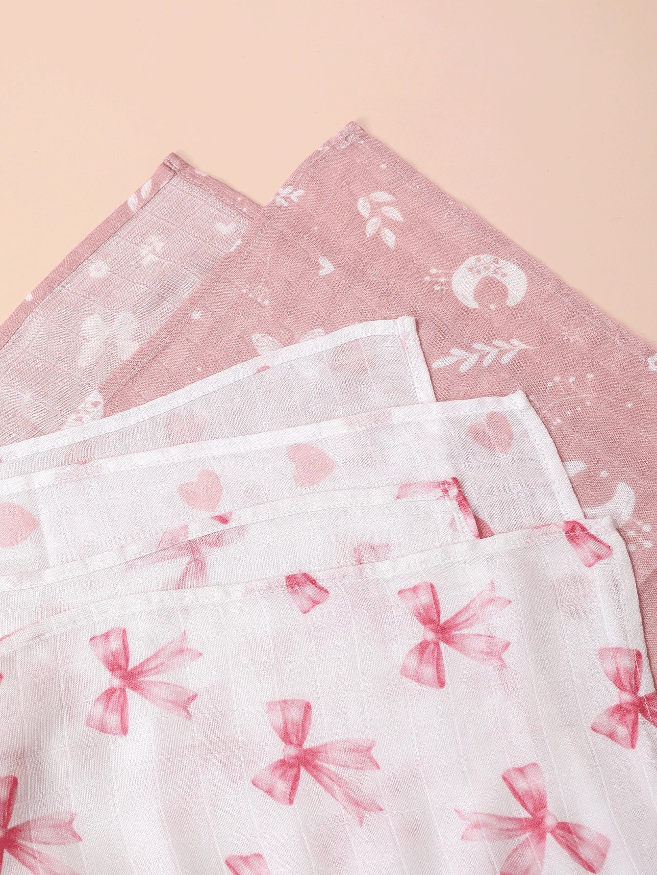 4-Season Thin Gauze Bamboo Fiber Baby Swaddle Blanket 3-Piece Set 100*100cm, Soft And Comfortable, With Oeko Certification