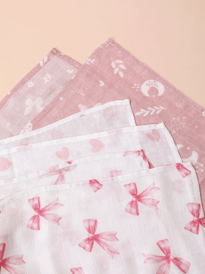 4-Season Thin Gauze Bamboo Fiber Baby Swaddle Blanket 3-Piece Set 100*100cm, Soft And Comfortable, With Oeko Certification