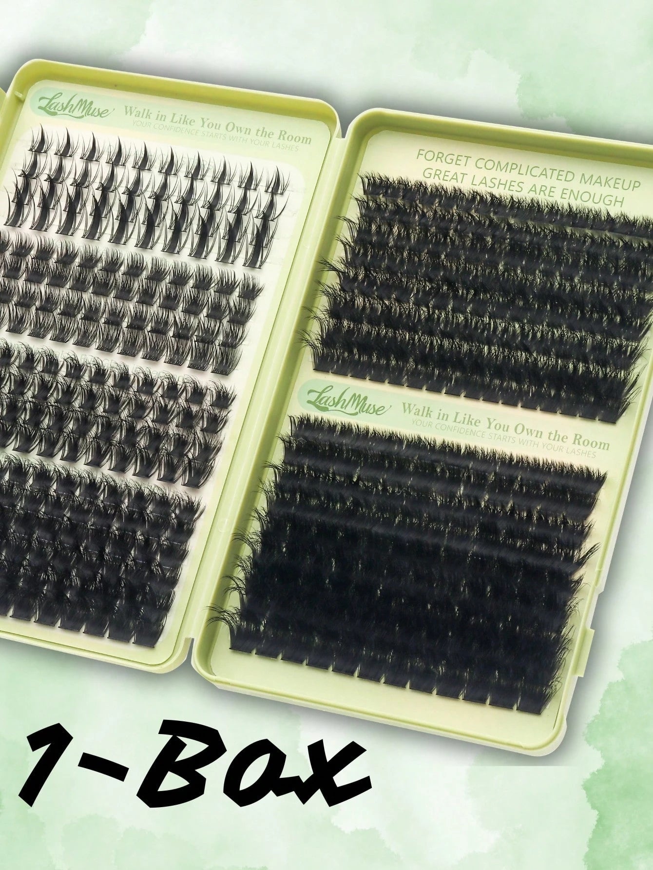 460 Clusters D-Curl Fluffy False Eyelashes, 120D+200D Dual Density Combination, 8-16MM Mixed Length, Large Capacity Segmented Single Cluster Arrangement, Dense And Voluminous Yet Retaining Natural Lay