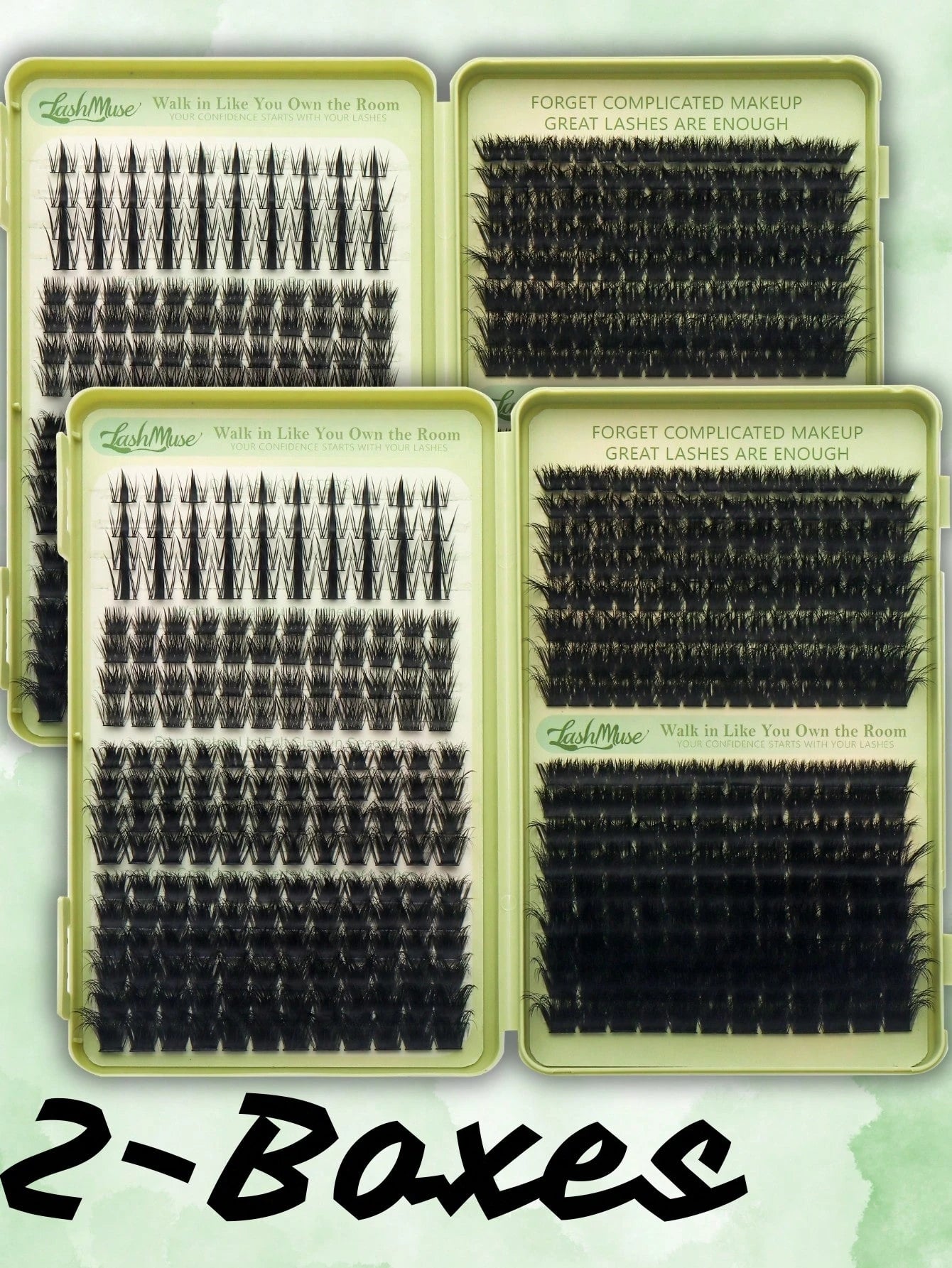 460 Clusters D-Curl Fluffy False Eyelashes, 120D+200D Dual Density Combination, 8-16MM Mixed Length, Large Capacity Segmented Single Cluster Arrangement, Dense And Voluminous Yet Retaining Natural Lay