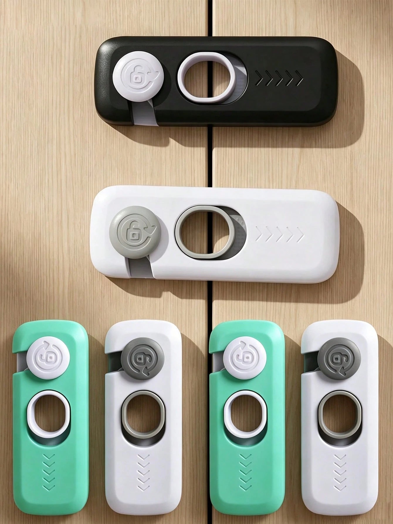 4pcs/2pcs Children Drawer Locks, No-Drill Baby Safety Locks, Suitable For Refrigerator, Cabinet, Drawer And Double Door