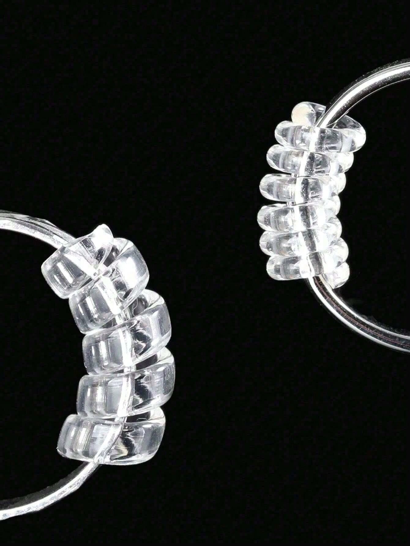 4pcs/8pcs- 4 Different Models Of Transparent Plastic Spring Invisible Ring Adjuster, Spiral Ring Size Adjustable Spring