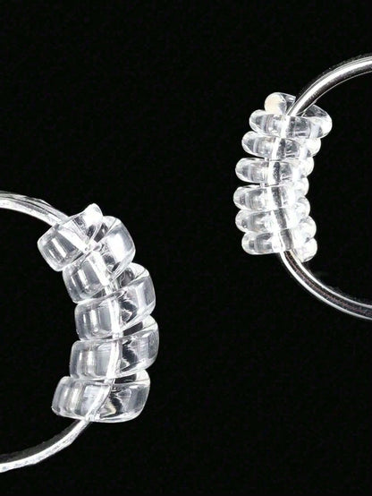 4pcs/8pcs- 4 Different Models Of Transparent Plastic Spring Invisible Ring Adjuster, Spiral Ring Size Adjustable Spring
