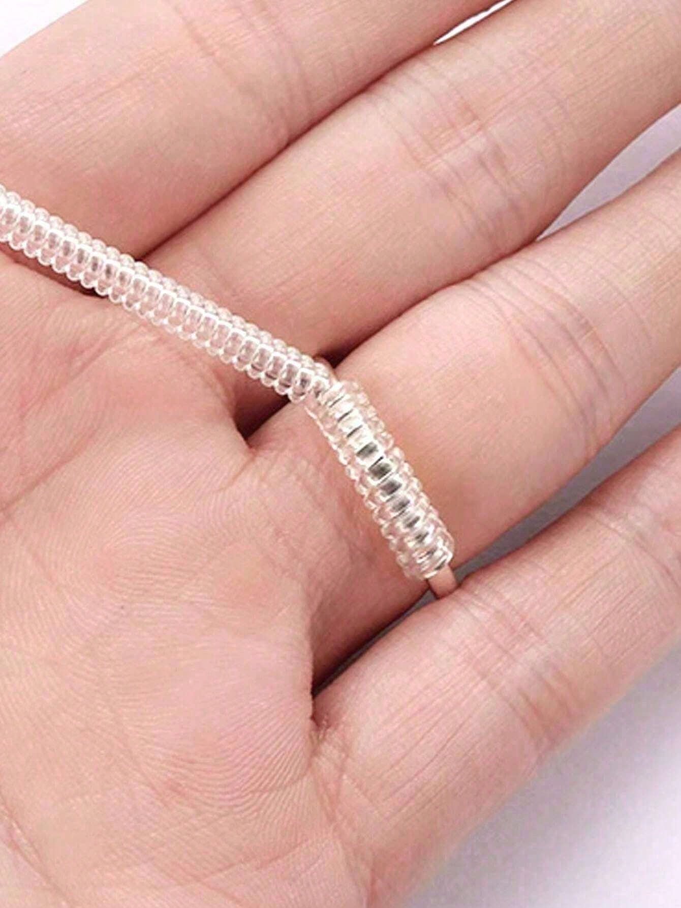 4pcs/8pcs- 4 Different Models Of Transparent Plastic Spring Invisible Ring Adjuster, Spiral Ring Size Adjustable Spring