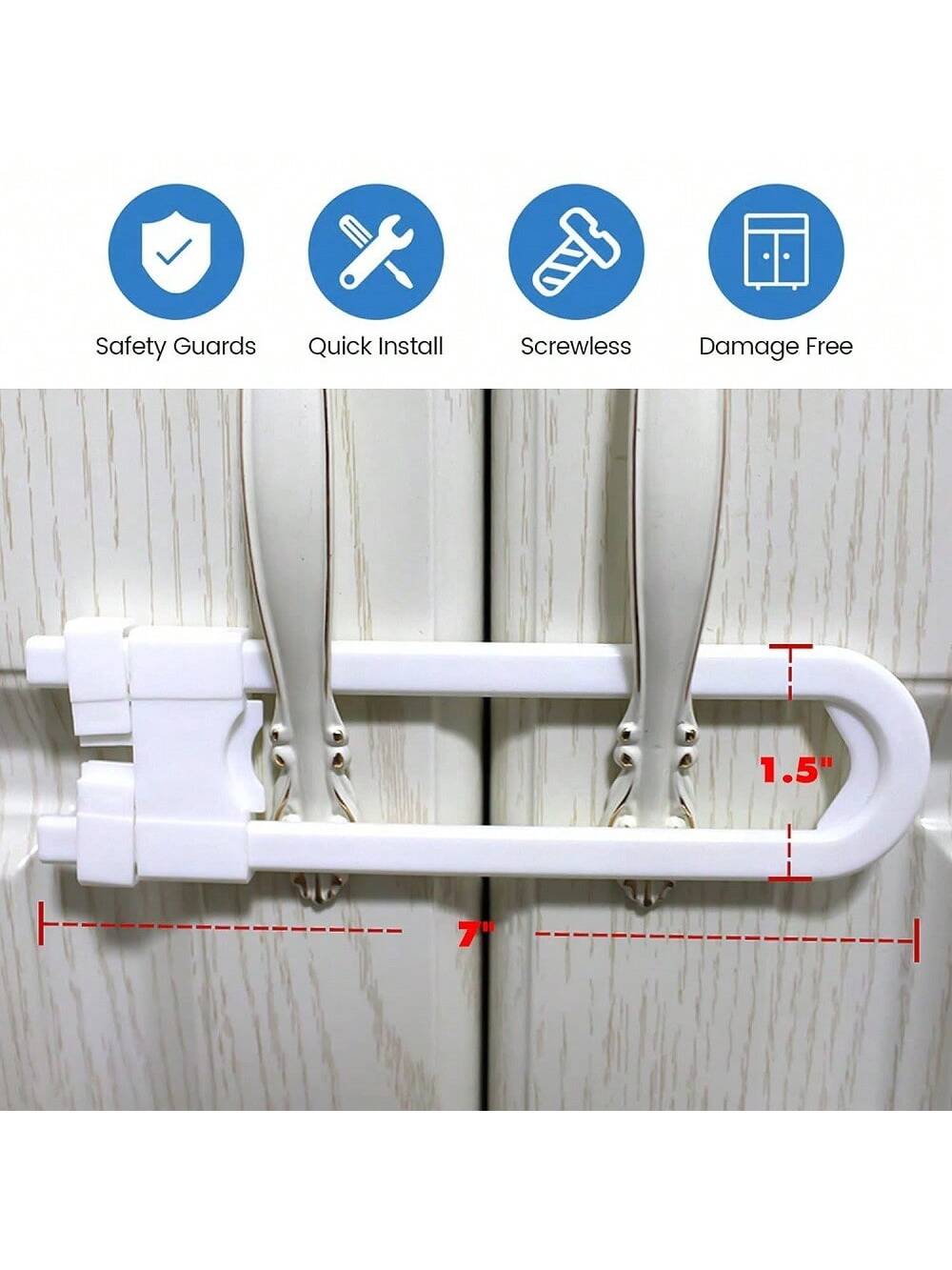 4pcs/8pcs Kids Lock Anti-Drawer Protection U-Shaped Fridge Cabinet Door Lock Baby Shower Family Decorations Gifts