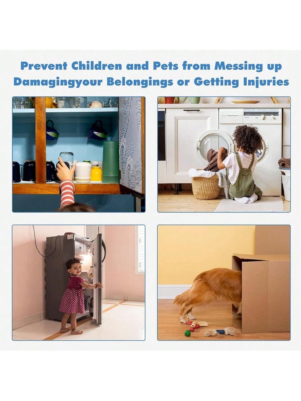 4pcs/8pcs Kids Lock Anti-Drawer Protection U-Shaped Fridge Cabinet Door Lock Baby Shower Family Decorations Gifts