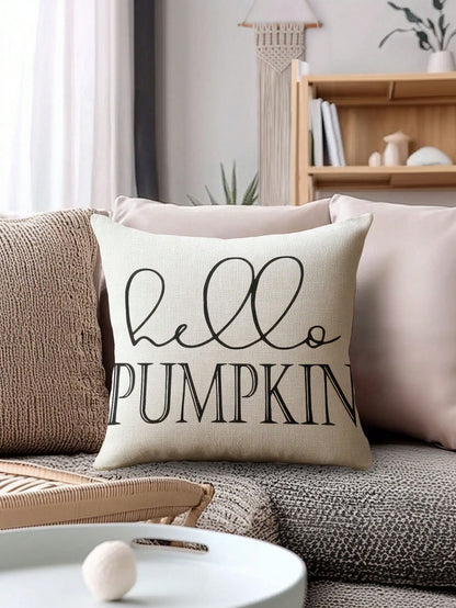 4pcs,Autumn Minimalist Line Pumpkin Maple Leaf Pillow Covers,Home Decor,Gift,Polyester Material,Hidden Zipper,No Filling,For Halloween,Thanksgiving Home Decor,Living Room Decor,Pillow Covers,Cushion C