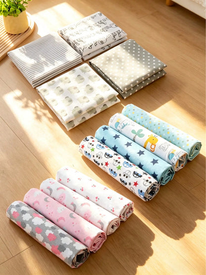 4pcs Baby Flannel Swaddle, Newborn Blanket Wrap, Infant Receiving Blanket, Baby Printed Swaddle Blanket Wraps