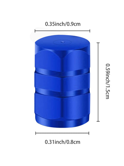 4pcs Blue Valve Stem Caps- Suitable For Car Tires, Car Dust Caps, Tires, Compatible With Toyota Corolla, Accord Accessories, Motorcycles, Trucks, Bicycles, Stylish Valve Stem Covers, Durable And Fash