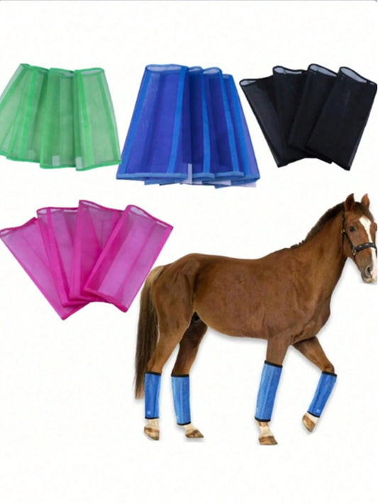 4pcs Breathable Mesh Fly Boots, Breathable Mesh Horse Boots, Fly Bite Protection Horse Leg Sleeves