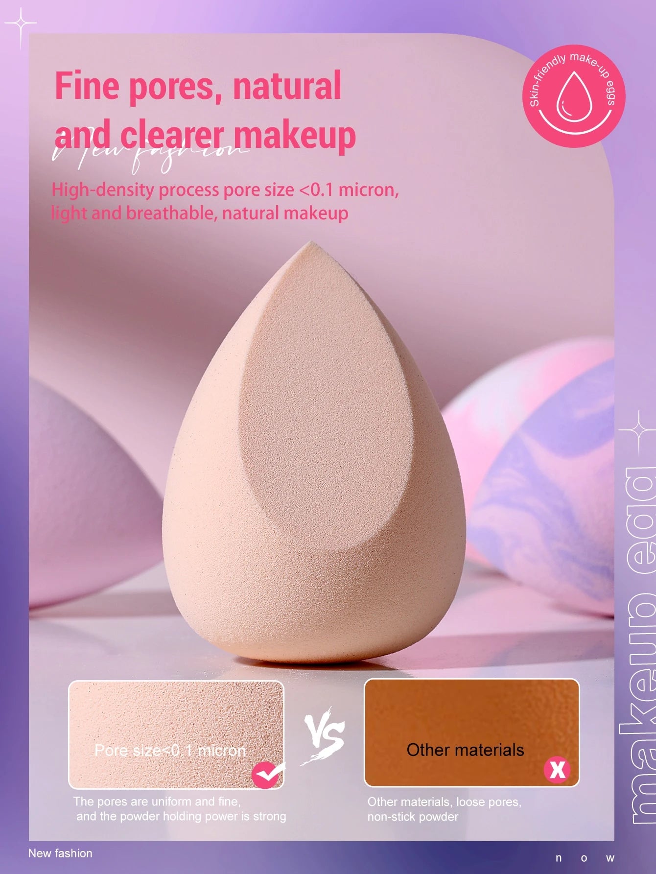 4pcs Egg-Shaped Makeup Sponge Set, Wet & Dry Use, Suitable For Foundation, Concealer, Loose Powder, Portable Bedroom Vanity Travel Essential, Women's Christmas Holiday Gift, Affordable Makeup Accessor