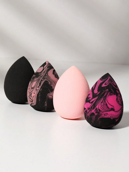 4pcs Egg-Shaped Makeup Sponge Set, Wet & Dry Dual-Use Makeup Sponge For Foundation, Concealer, Loose Powder, Portable Bedroom Vanity Travel Essential, Affordable Makeup Accessory, Christmas Holiday Wo