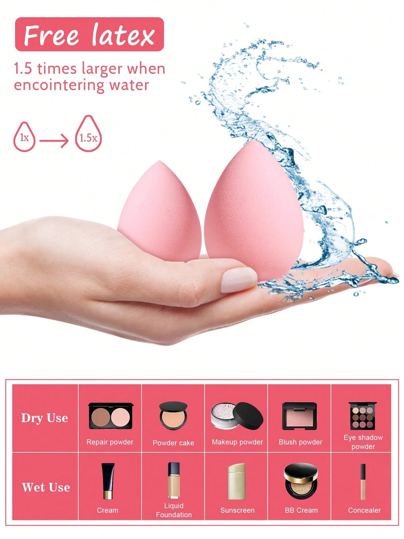 4pcs Egg-Shaped Makeup Sponge Set, Wet & Dry Dual-Use Makeup Sponge For Foundation, Concealer, Loose Powder, Portable Bedroom Vanity Travel Essential, Affordable Makeup Accessory, Christmas Holiday Wo