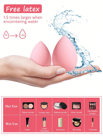 4pcs Egg-Shaped Makeup Sponge Set, Wet & Dry Dual-Use Makeup Sponge For Foundation, Concealer, Loose Powder, Portable Bedroom Vanity Travel Essential, Affordable Makeup Accessory, Christmas Holiday Wo