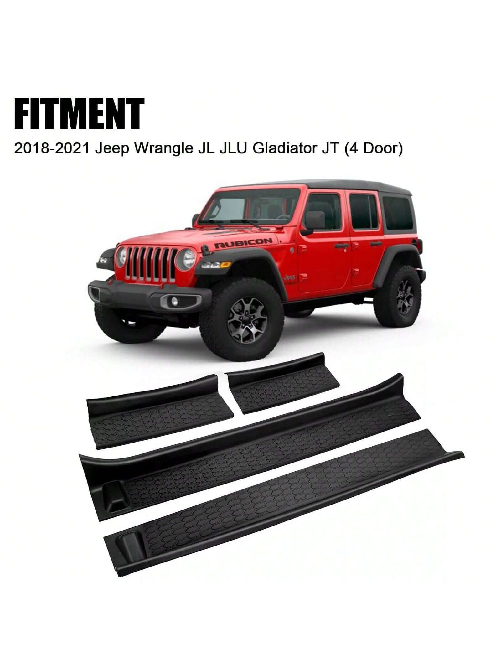 4pcs For Gladiator JT 2020+ Accessories Door Sill Guards Scuff Plate Cover