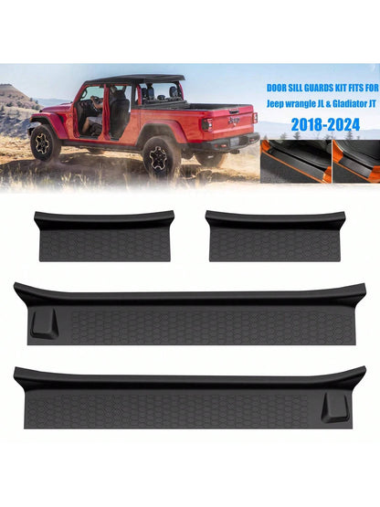 4pcs For Gladiator JT 2020+ Accessories Door Sill Guards Scuff Plate Cover