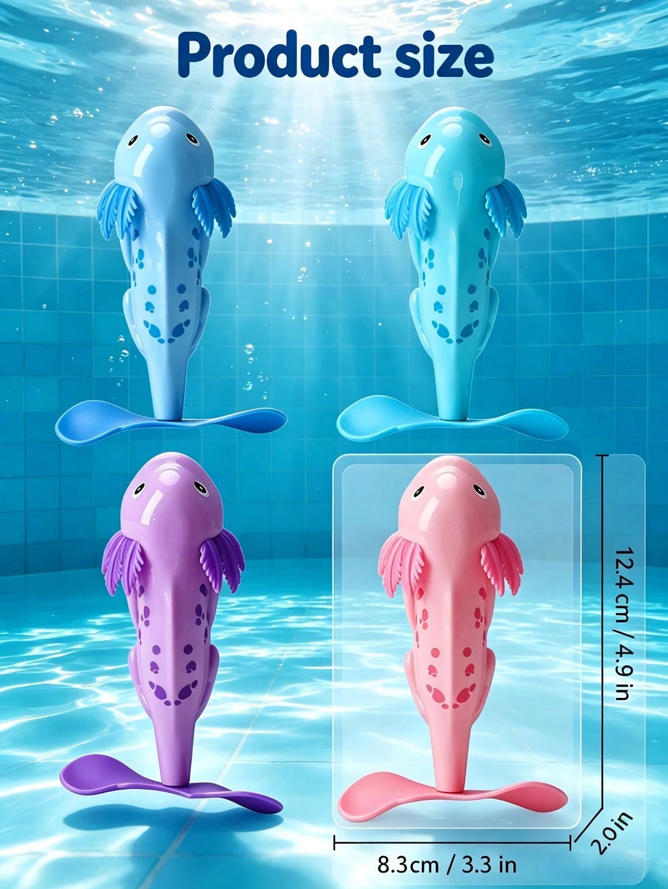 4pcs Kids Hexagon Dinosaur Axolotl Diving Water Toys, Cartoon Ocean Animal Diving Water Toys For Children, Including Crab, Shark, Seahorse, Turtle And Other Underwater Creature Designs, Can Be Thrown