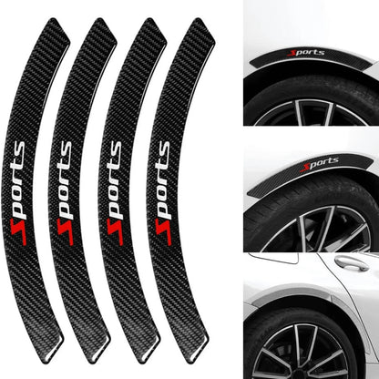 4pcs New Car Wheel Arch Anti-Collision Strips Modified With Carbon Fiber Front And Rear Wheel Arch Stickers, Scratch Resistant And Wear-Resistant, Providing Unbeatable Protection, Showcasing Unique St