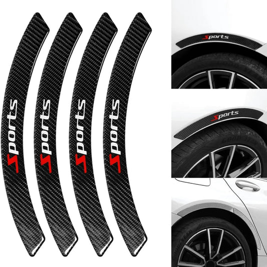 4pcs New Car Wheel Arch Anti-Collision Strips Modified With Carbon Fiber Front And Rear Wheel Arch Stickers, Scratch Resistant And Wear-Resistant, Providing Unbeatable Protection, Showcasing Unique St