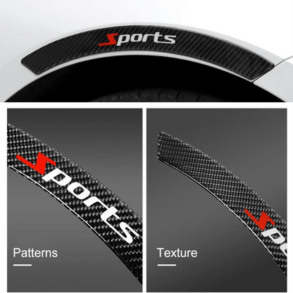 4pcs New Car Wheel Arch Anti-Collision Strips Modified With Carbon Fiber Front And Rear Wheel Arch Stickers, Scratch Resistant And Wear-Resistant, Providing Unbeatable Protection, Showcasing Unique St