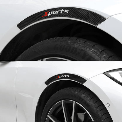 4pcs New Car Wheel Arch Anti-Collision Strips Modified With Carbon Fiber Front And Rear Wheel Arch Stickers, Scratch Resistant And Wear-Resistant, Providing Unbeatable Protection, Showcasing Unique St