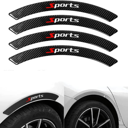 4pcs New Car Wheel Arch Anti-Collision Strips Modified With Carbon Fiber Front And Rear Wheel Arch Stickers, Scratch Resistant And Wear-Resistant, Providing Unbeatable Protection, Showcasing Unique St