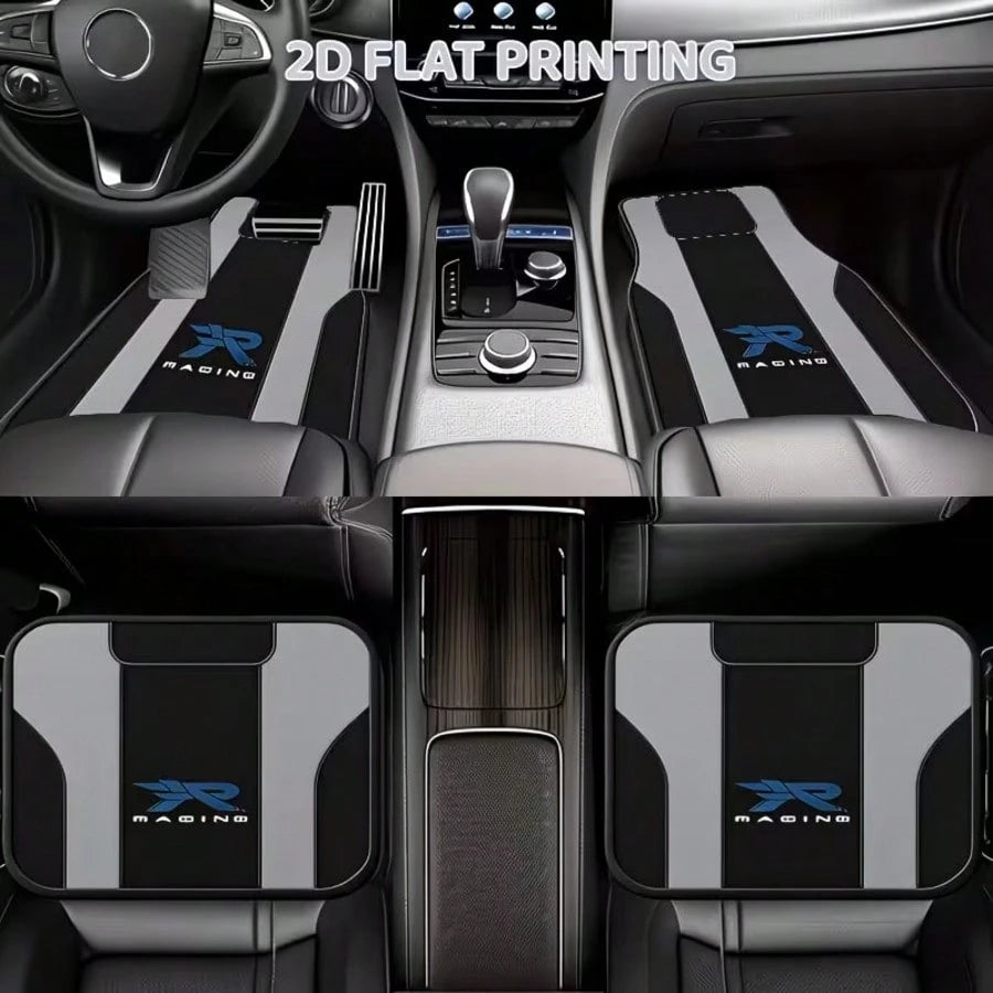 4pcs Premium Car Floor Mats- Crystal Velvet Material, Easy To Clean, Front & Rear Seat Mat Set, Suitable For Trucks, Sedans & SUVs, Anti-Mud & Snow, All-Weather, Easy Installation