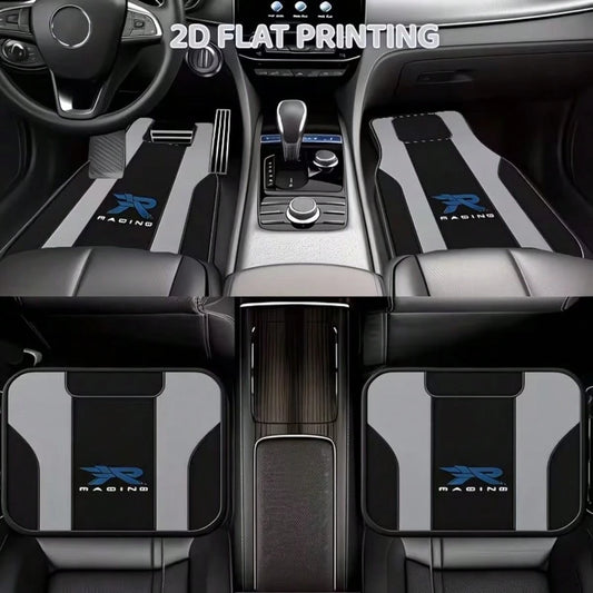 4pcs Premium Car Floor Mats- Crystal Velvet Material, Easy To Clean, Front & Rear Seat Mat Set, Suitable For Trucks, Sedans & SUVs, Anti-Mud & Snow, All-Weather, Easy Installation