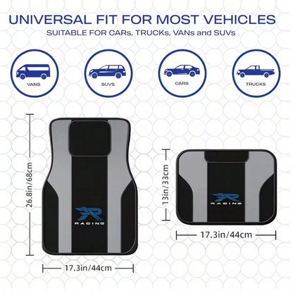 4pcs Premium Car Floor Mats- Crystal Velvet Material, Easy To Clean, Front & Rear Seat Mat Set, Suitable For Trucks, Sedans & SUVs, Anti-Mud & Snow, All-Weather, Easy Installation