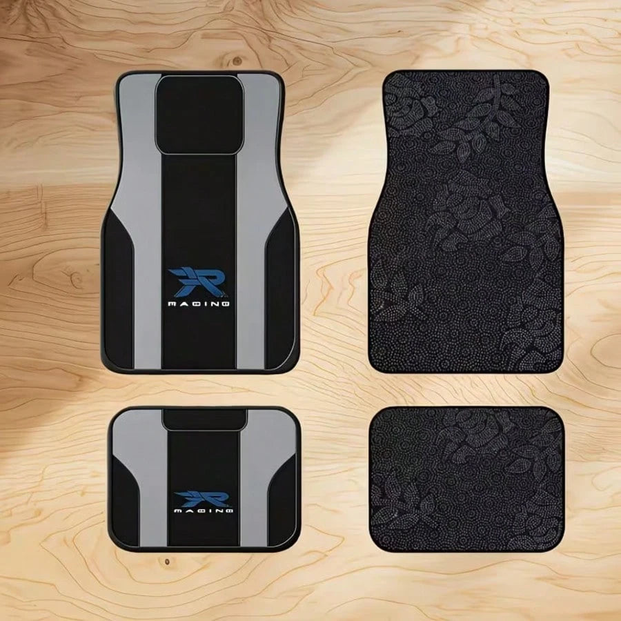 4pcs Premium Car Floor Mats- Crystal Velvet Material, Easy To Clean, Front & Rear Seat Mat Set, Suitable For Trucks, Sedans & SUVs, Anti-Mud & Snow, All-Weather, Easy Installation