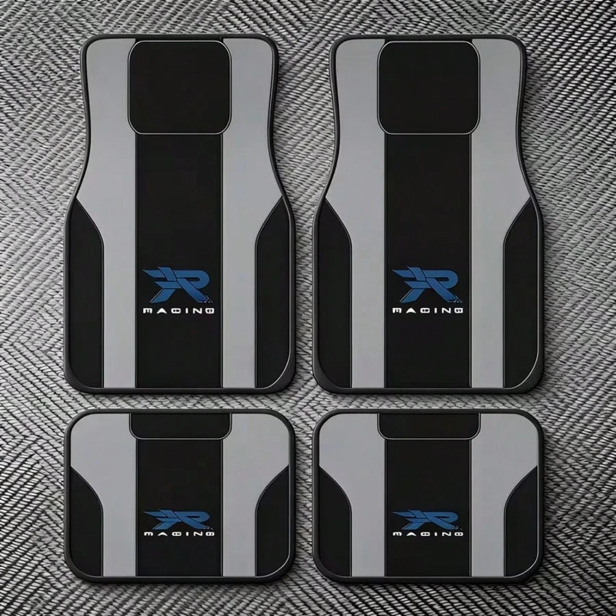 4pcs Premium Car Floor Mats- Crystal Velvet Material, Easy To Clean, Front & Rear Seat Mat Set, Suitable For Trucks, Sedans & SUVs, Anti-Mud & Snow, All-Weather, Easy Installation