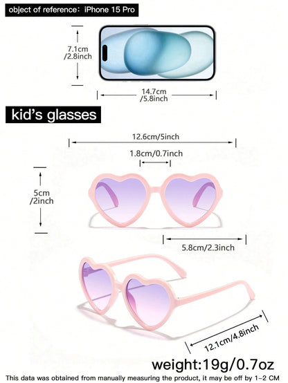 4pcs/Set Children's Eyeglasses, Suitable For 4-8 Years Old, Heart-Shaped And Square Frames Fashion Glasses, Suitable For Daily Outings And Dress Up