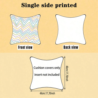 4pcs Set Flat Print Faux Woven Texture Pillow Covers, Vintage Style Orange & Brown Geometric Throw Pillows, Suitable For Sofa, Bedroom; Only Pillowcase For, Pillow Insert Not Included, 45*45cm (17.72
