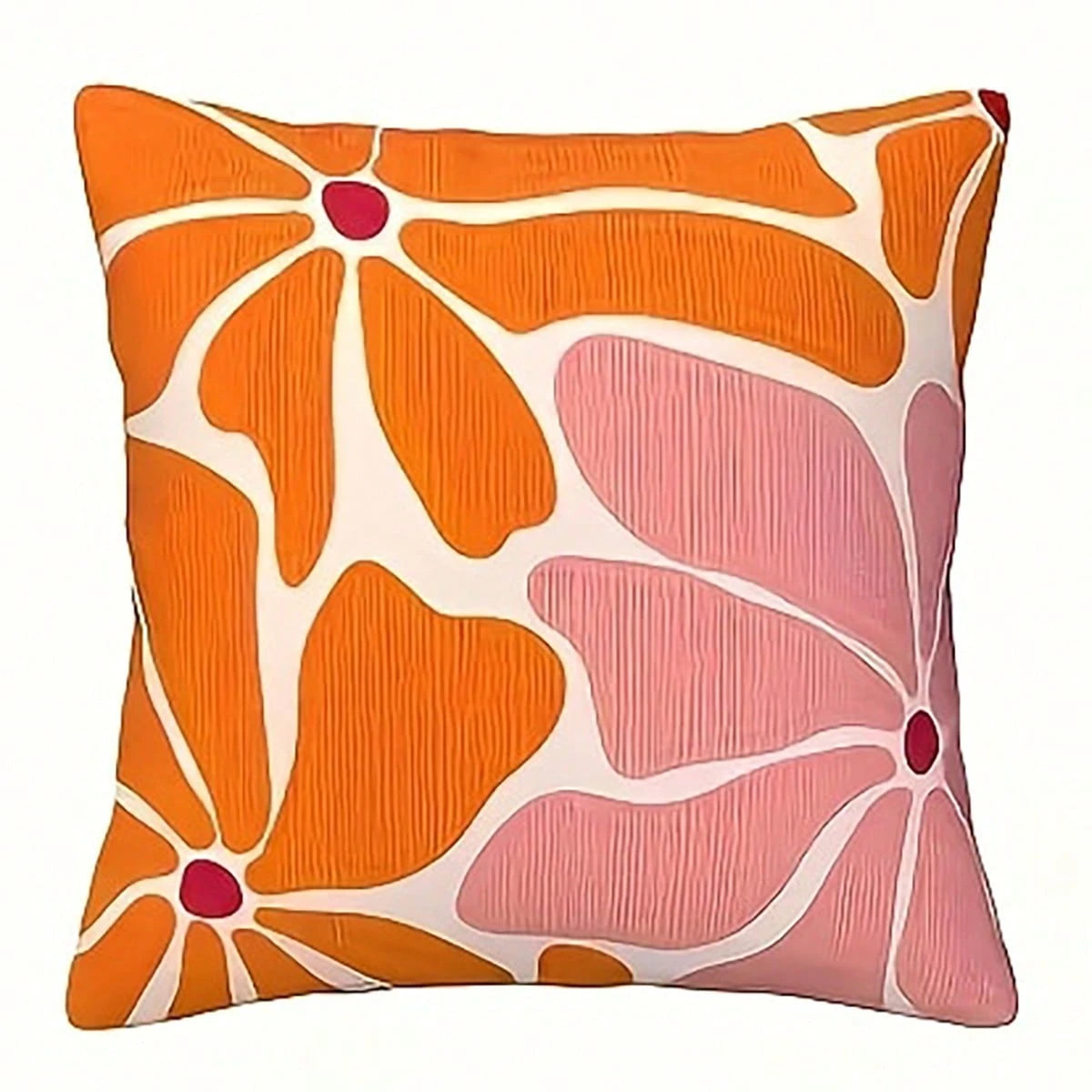4pcs Set Groovy Floral Polyester Pillow Covers- Bold Colorful Modern Abstract Floral Print Decorative Cushion Covers, 45x45cm Square Zipper Closure, Washable, For Home Decor, Living Room, Bedroom, Ou