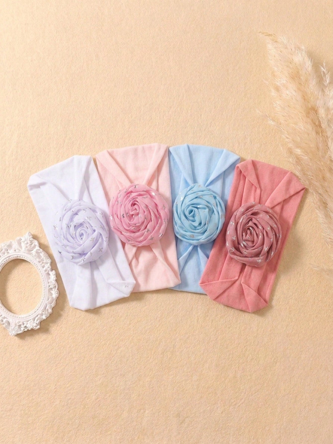 4PCS Soft Skin-Friendly Cute Baby Headband Set For Girls, Suitable For Daily Wear In All Seasons
