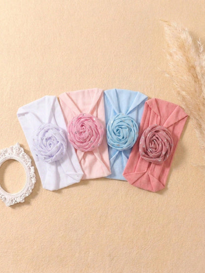 4PCS Soft Skin-Friendly Cute Baby Headband Set For Girls, Suitable For Daily Wear In All Seasons