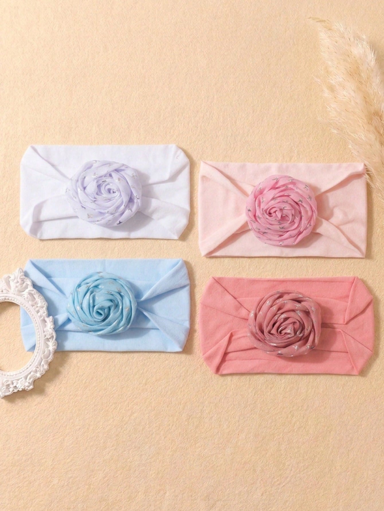 4PCS Soft Skin-Friendly Cute Baby Headband Set For Girls, Suitable For Daily Wear In All Seasons
