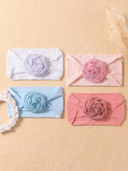 4PCS Soft Skin-Friendly Cute Baby Headband Set For Girls, Suitable For Daily Wear In All Seasons
