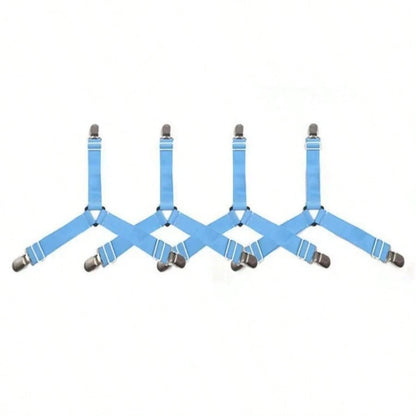 4pcs Triangle Adjustable Elastic Bed Sheet Clips, Sofa Bed Sheet Fasteners, Tablecloth Clips, Non-Slip Bed Sheet Holders