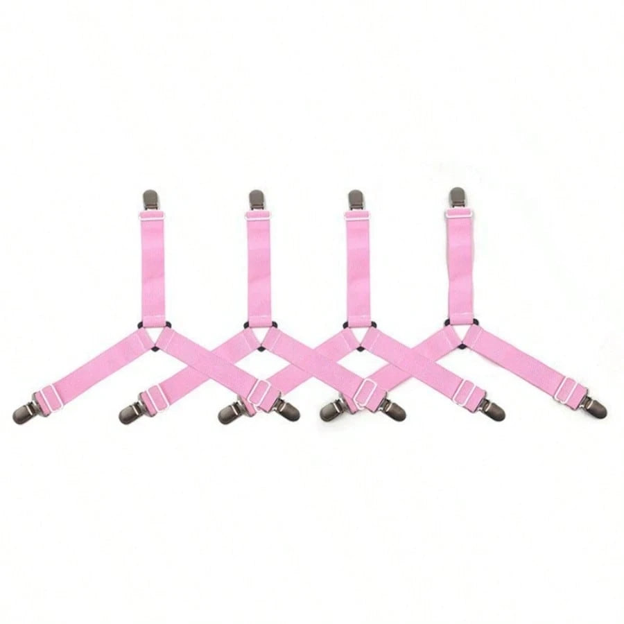 4pcs Triangle Adjustable Elastic Bed Sheet Clips, Sofa Bed Sheet Fasteners, Tablecloth Clips, Non-Slip Bed Sheet Holders