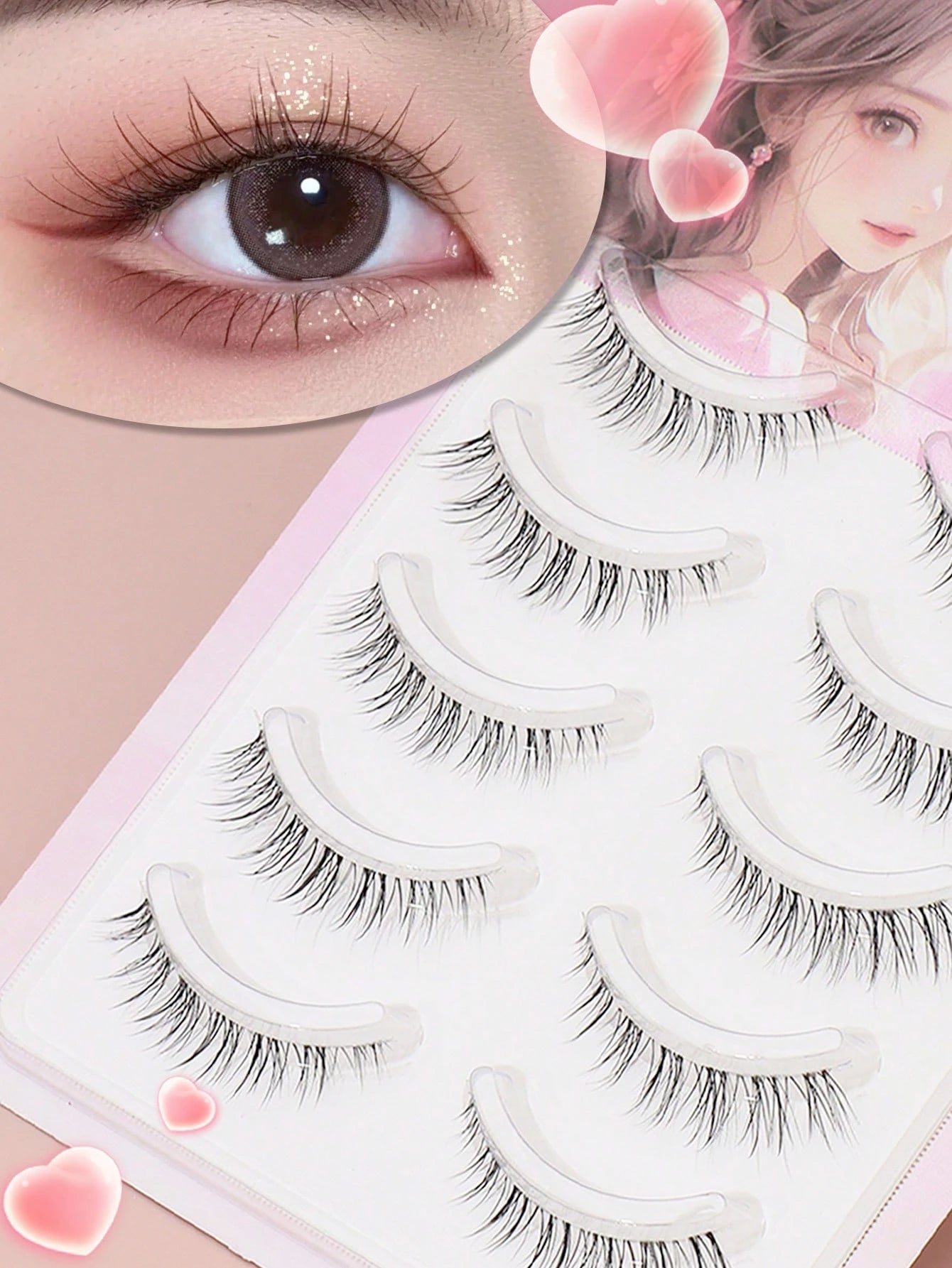 5/1 Optional Style Eyelashes, Silk Texture, No False Lashes, Soft And Fluffy, Strong 3D Dimensionality, Beautiful Fox Fur Eyelashes, Long And Slender Lashes, Frizzy, Messy, Multi-Layered Eyelashes, Sh