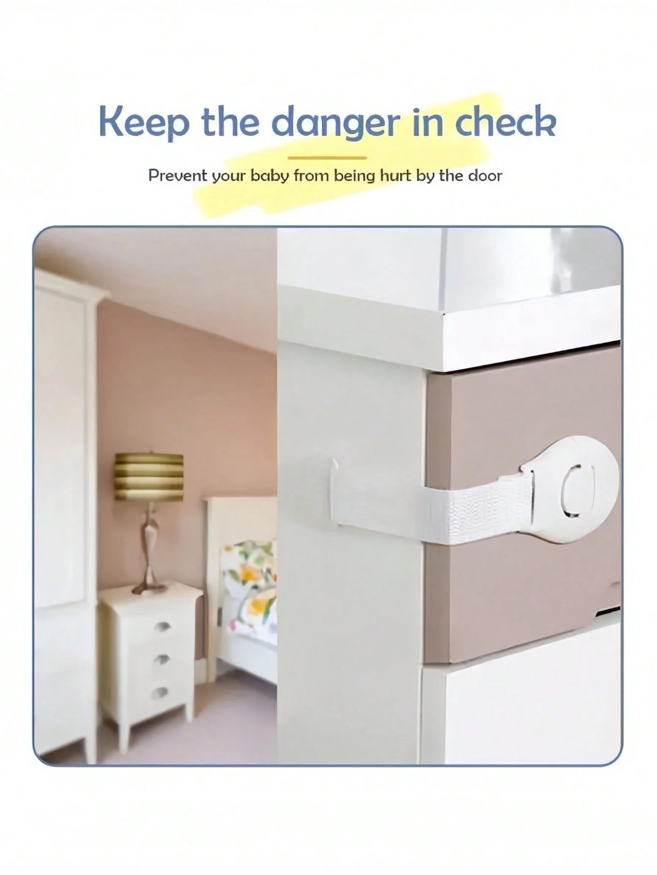 5/10/20pcs White Child Safety Cabinet Locks, Baby Proofing Drawer Door Cabinet Locks, Anti-Pinch Fabric Strap Baby Safety Locks