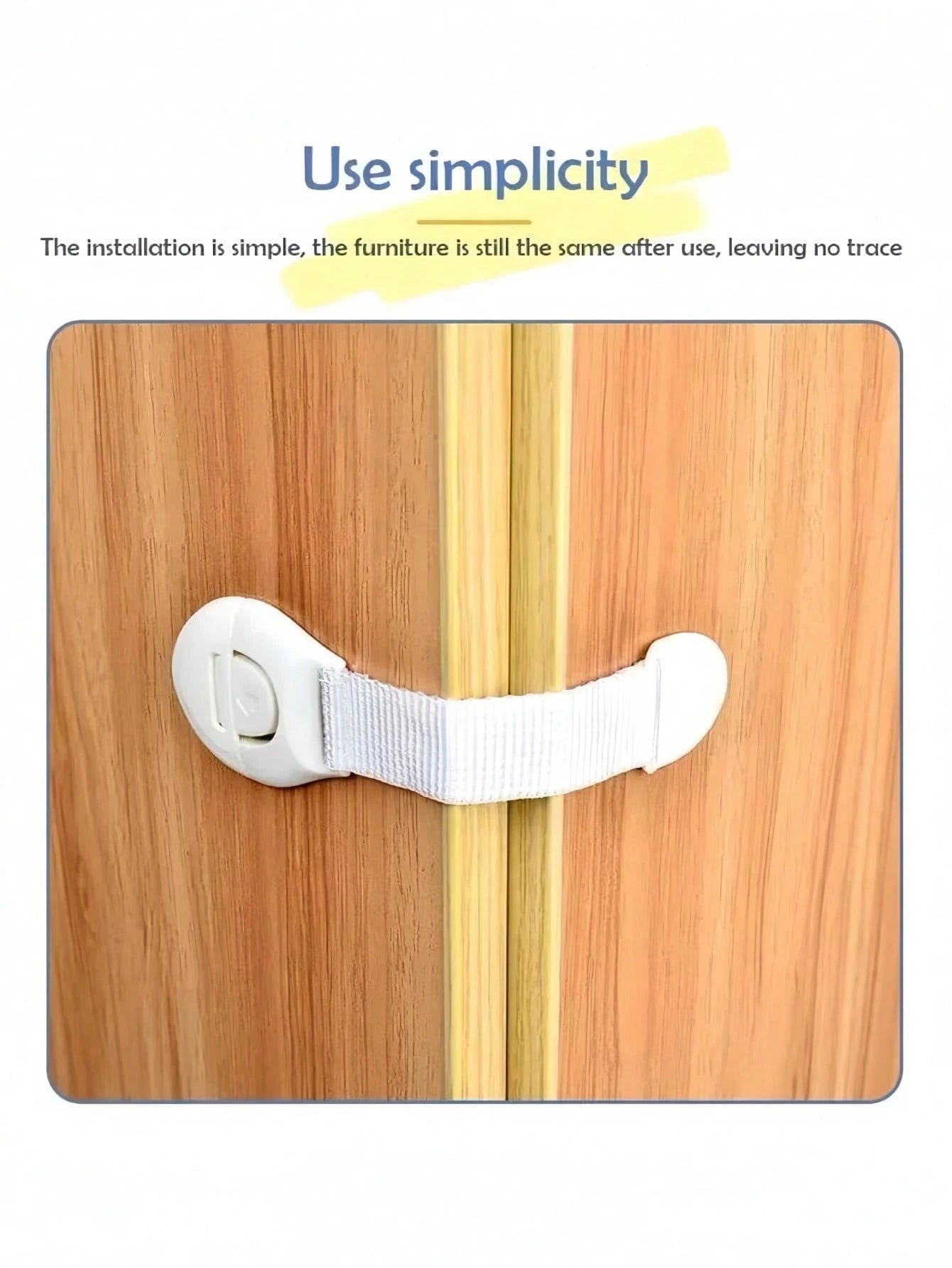 5/10/20pcs White Child Safety Cabinet Locks, Baby Proofing Drawer Door Cabinet Locks, Anti-Pinch Fabric Strap Baby Safety Locks