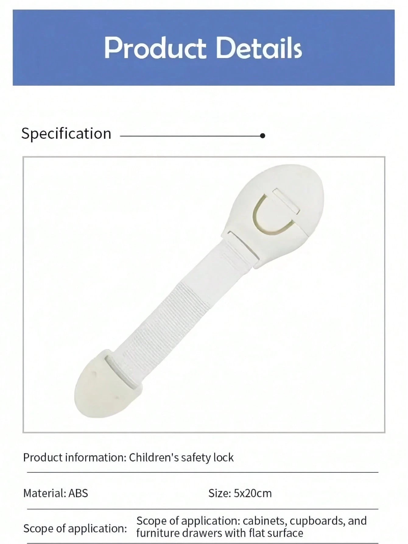 5/10/20pcs White Child Safety Cabinet Locks, Baby Proofing Drawer Door Cabinet Locks, Anti-Pinch Fabric Strap Baby Safety Locks