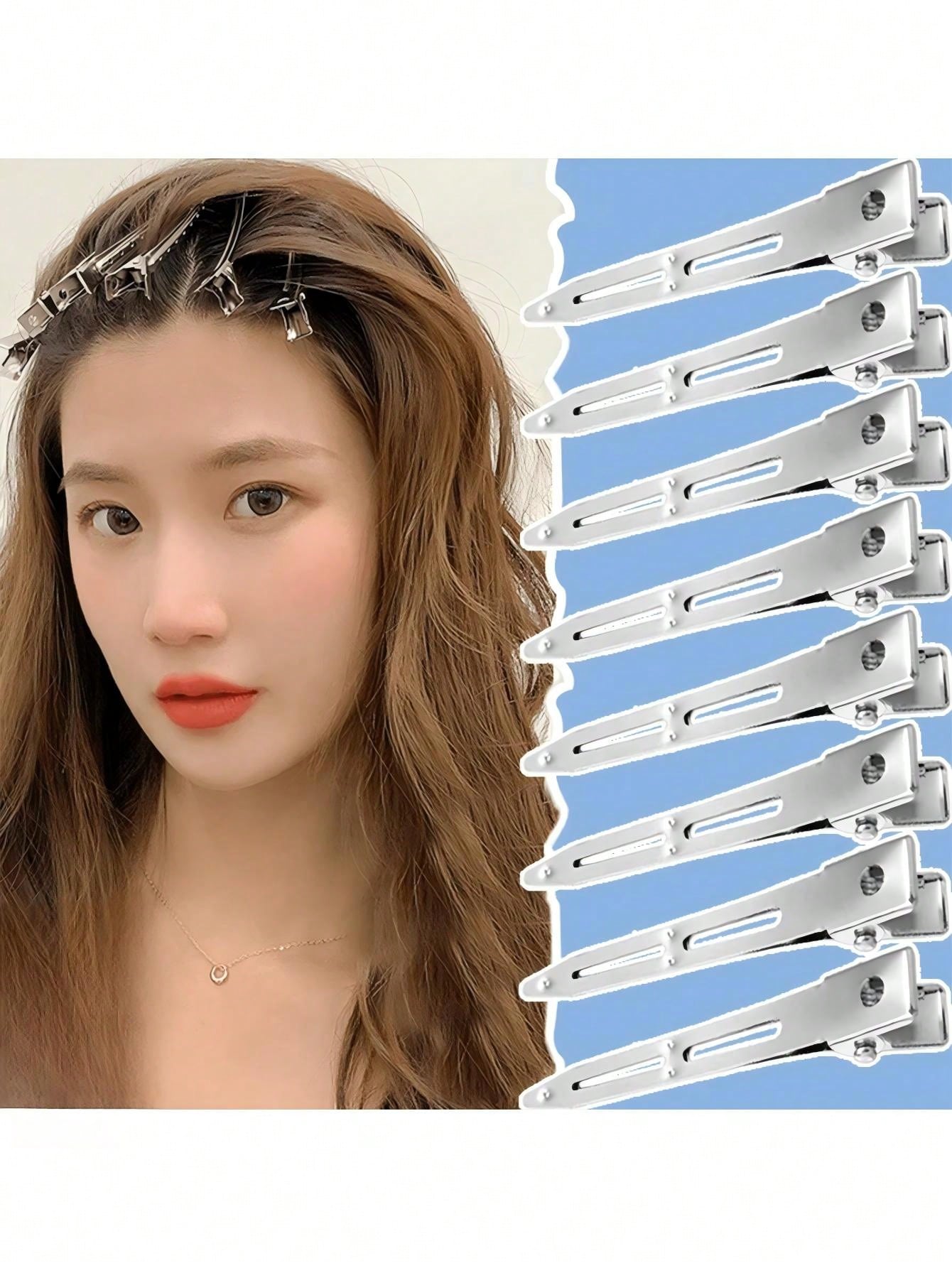 5.5cm 1/20/40/50/60/100pcs Fluffy Root Hair Clips, Professional Metal Hair Clips, Hair Pins, DIY Tools, Hair Accessories, Hair Styling Tools
