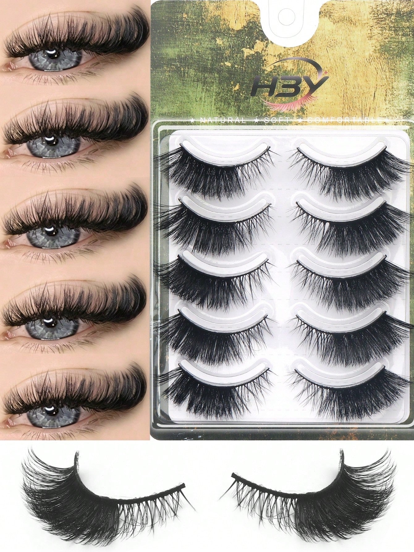5 Pairs Cat Eye False Eyelashes, Faux Mink Strip Lashes, Natural Soft Long Black Thin Band Lashes, Fan-Shaped Lifted Tip Design, Perfectly Lengthen And Lift Eye Shape, Lightweight Comfortable Reusable